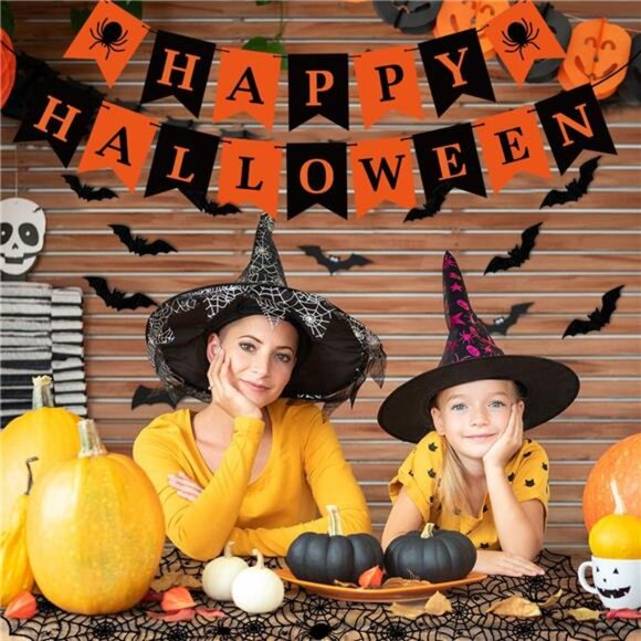 38pcs Halloween Decorations Banner Indoor Set Halloween Table Cover Creepy Cloth - Picture 5 of 7